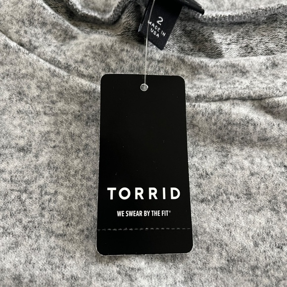 Torrid Gray Ladder Sleeve Pullover - Picture 6 of 7